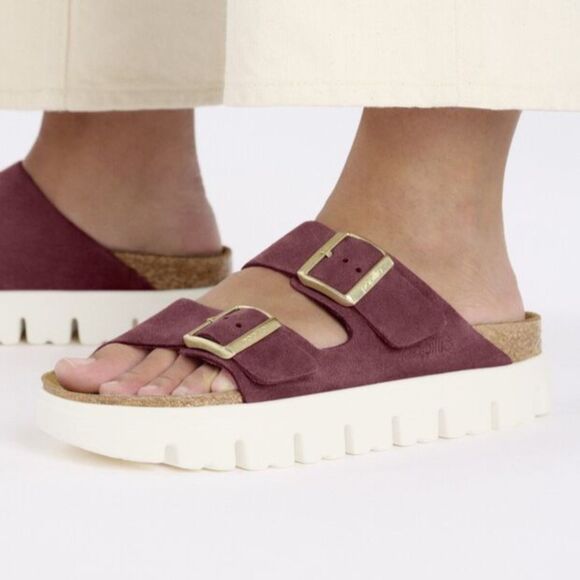 Birkenstock Arizona Papillio Berry Crush Suede Chunky Platform Sandals EU 39 NIB - Picture 12 of 13
